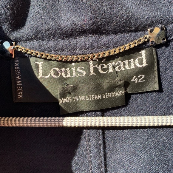 Louis Feraud set blazer (size 42) skirt (size 40) 100% wool navy - Picture 3 of 16